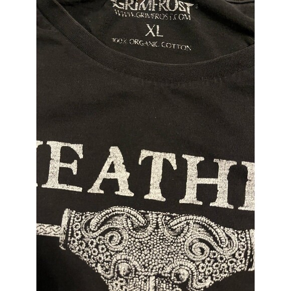 Men’s Grimfrost Clan Heathen Valhalla T-Shirt XL Viking Helmet Gothic - Picture 4 of 7